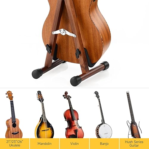 Miniatura 2 de Donner Wood Ukulele Stand Mini Guitar Stand for Violin, Hush Guitar, Mandolin, Banjo, Folding Floor Stand A-Frame Holder for Small Musical