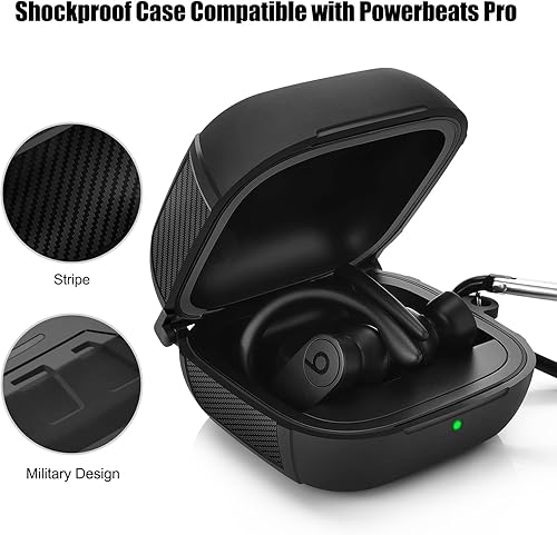 Miniatura 4 de AIRSPO Compatible con Powerbeats Pro - Funda para auriculares inalámbricos de poliuretano termoplástico (TPU), carcasa protectora de cuerpo completo