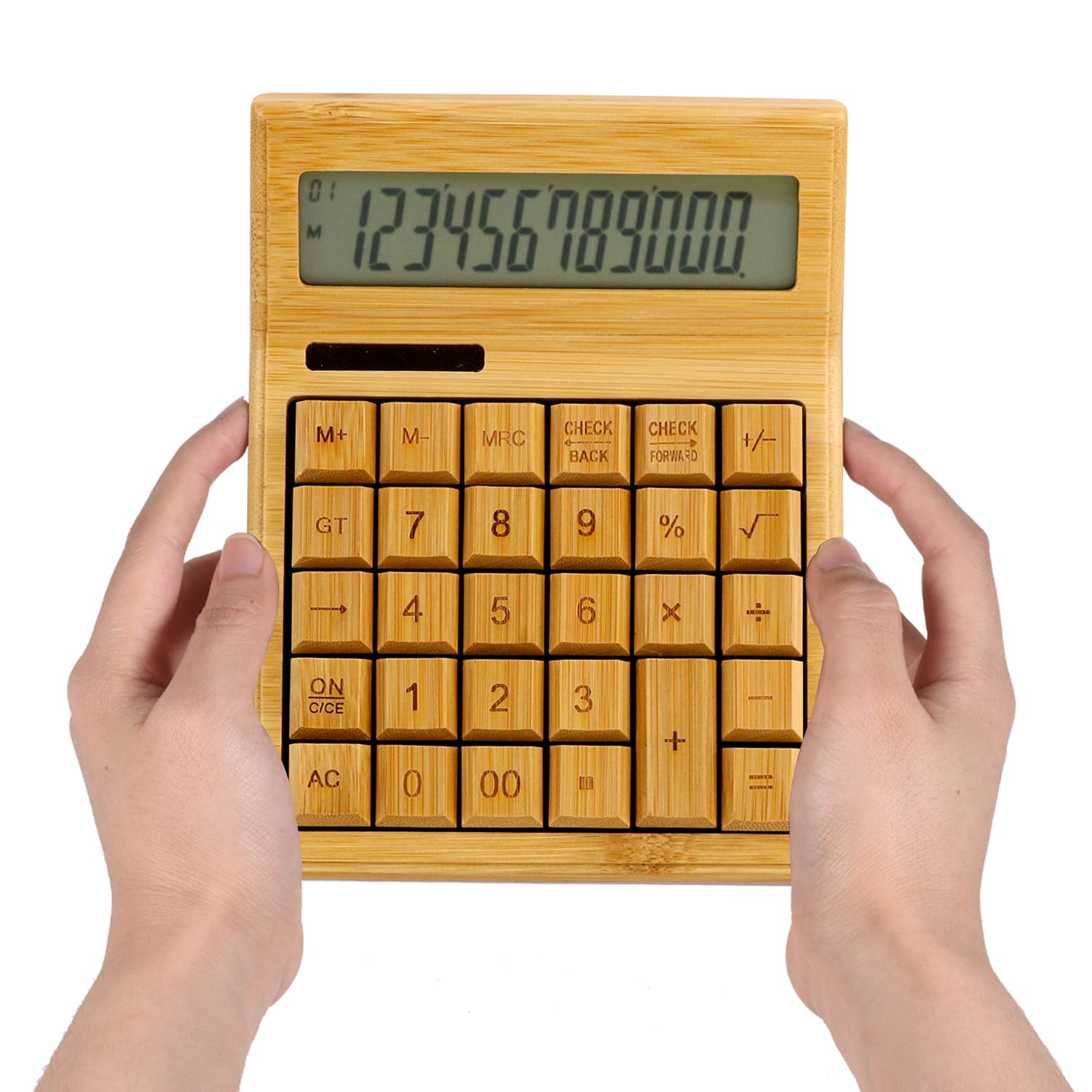 Calculatrice de Bureau à 12 Chiffres, Solaire et alimentée par Batterie, avec Coque, Grand écran LCD, pour école, Magasin de détail