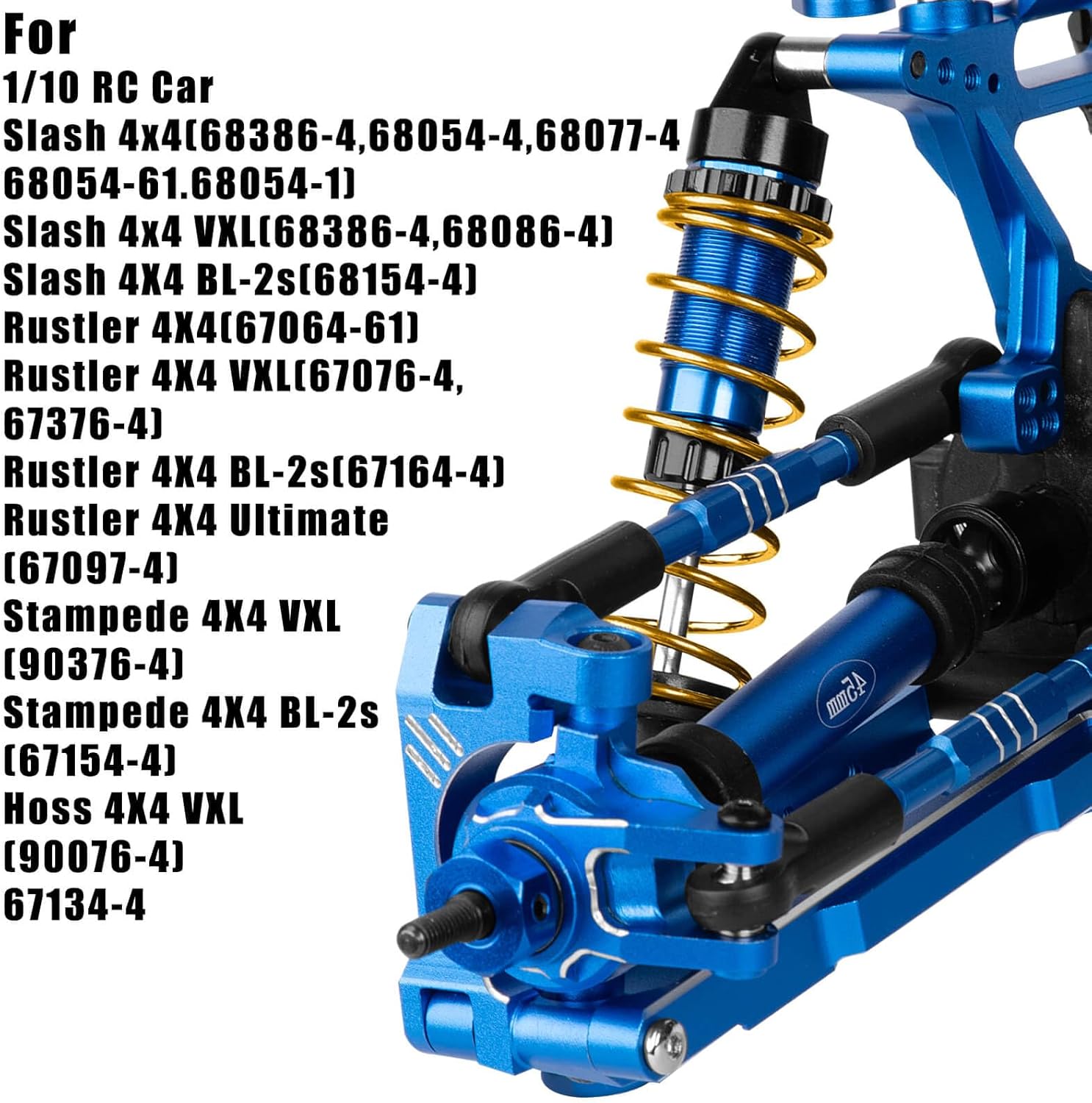 Upgrades Part for 1/10 Slash/Rustler/Stampede/Hoss 4x4 VXL,RC Shock Absorbers&Suspension Arms&Drive Shaft Axles&Steering Knuckle Kit&Shock Tower&Adjustable Links&Steering Block,Navy Blue