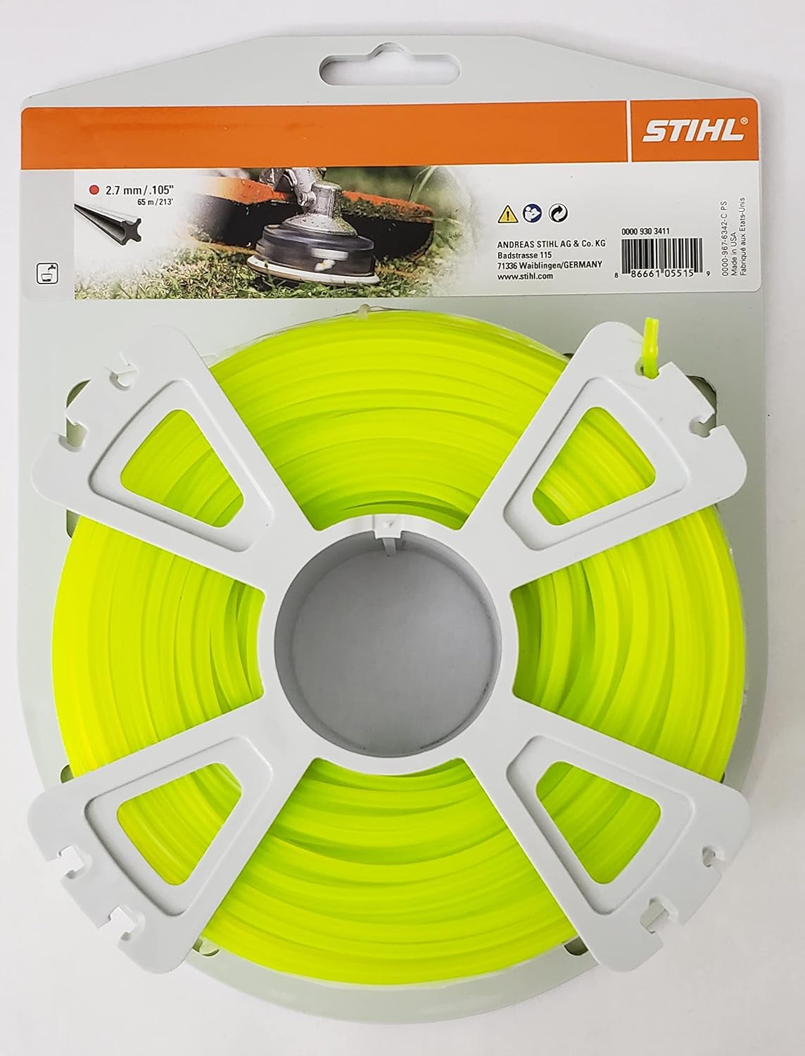 Stihl 2,7mm/.105" X-line Trimmer Line - 1lb