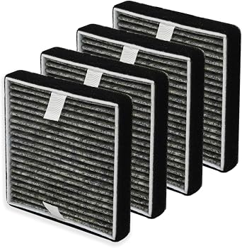 Replacement Filters Compatible with Febreze OdorGrab FHT150W Air Cleaner FRF105 T Filter, 4-Pack HEPA Activated Carbon Odor Reducer Air Clean