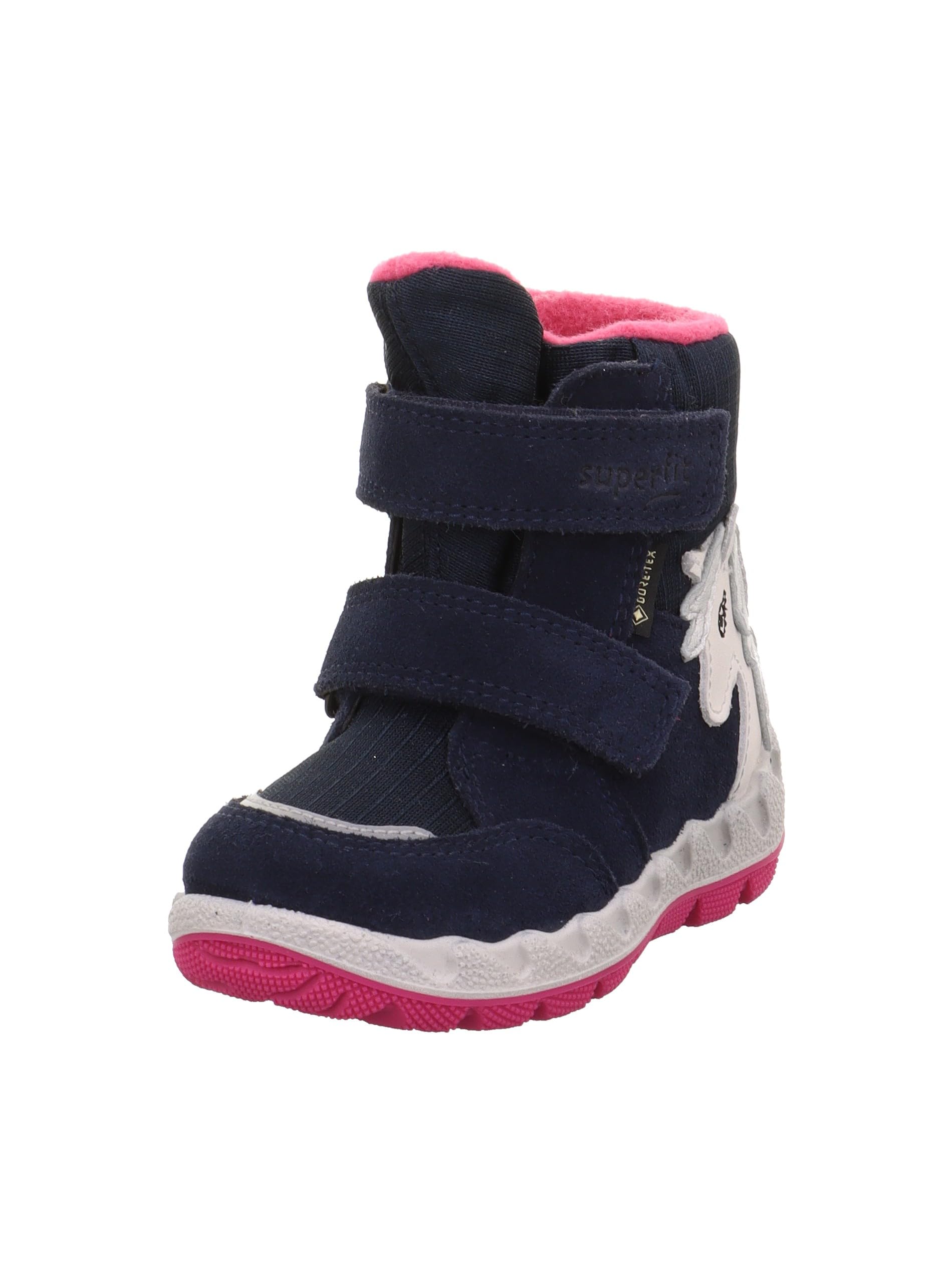 Superfit Girls' Icebird Warm Lined Gore-Tex Snow Boots, Blue Pink 8020, 3.5 UK Child