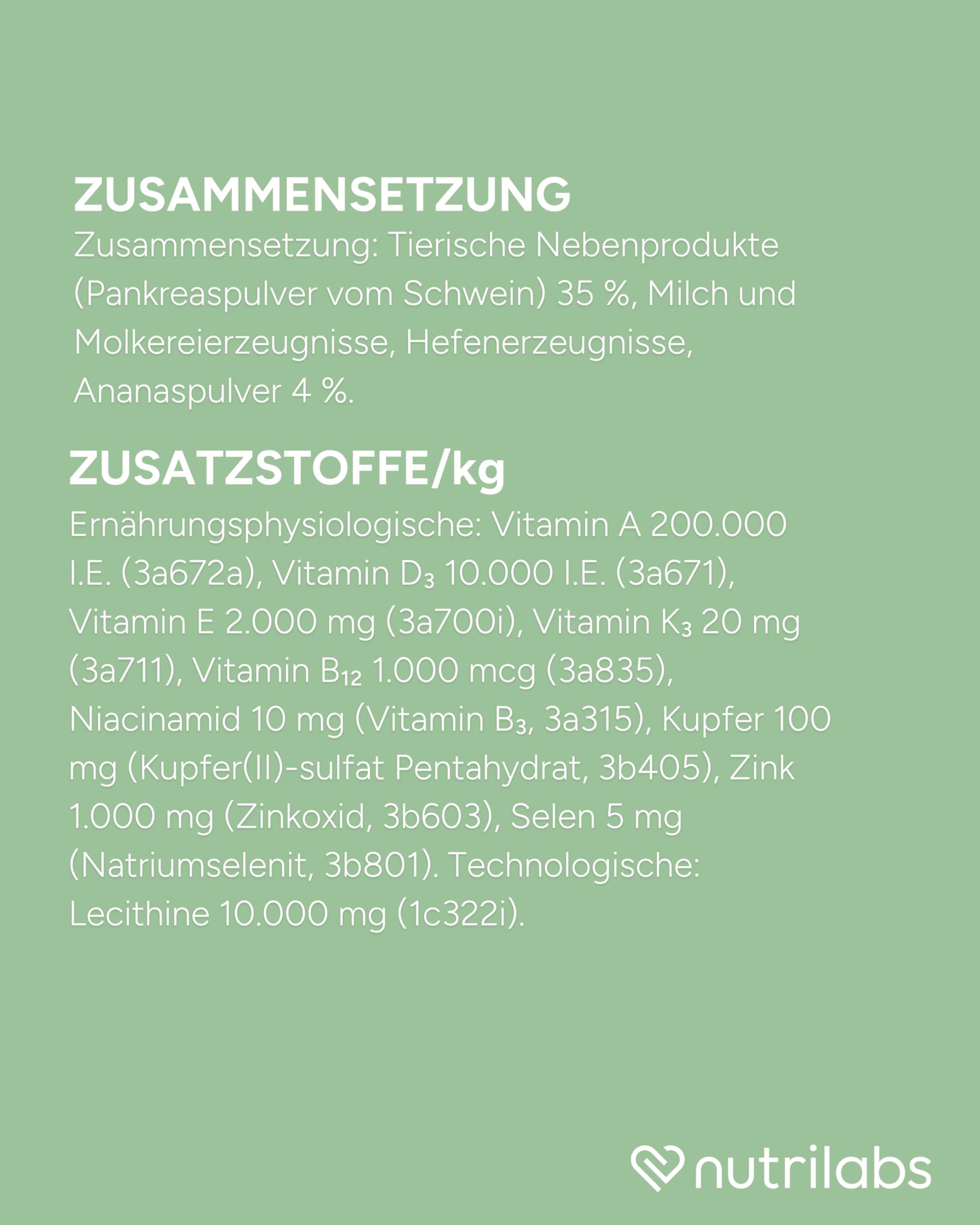 NutriLabs Placamax® Katzen-Tabletten 90 STK. - Gesundheitsprodukte - Verdauungstabletten - Nahrungsergänzung für Katzen - Ergänzungsfutter mit Pankreas-Pulver u.v.m.