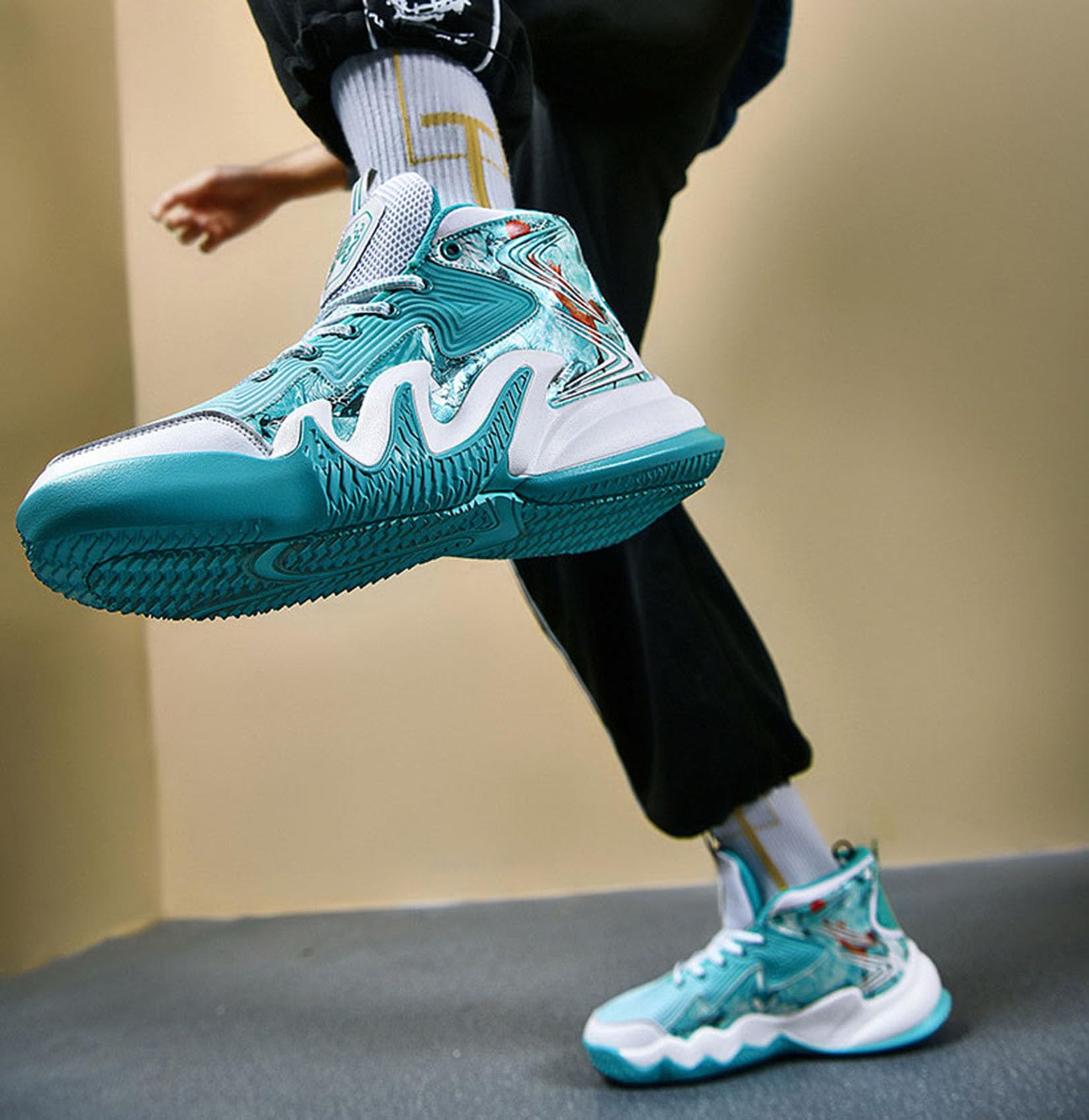 Unisex Buty Do Koszykówki Sportowe Wygodne Oddychające Buty Treningowe(42 EU, Z12)