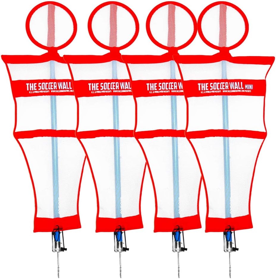 Soccer Innovations The Soccer Wall Mini Portable Training Defender with Carry Bag, Set of 4