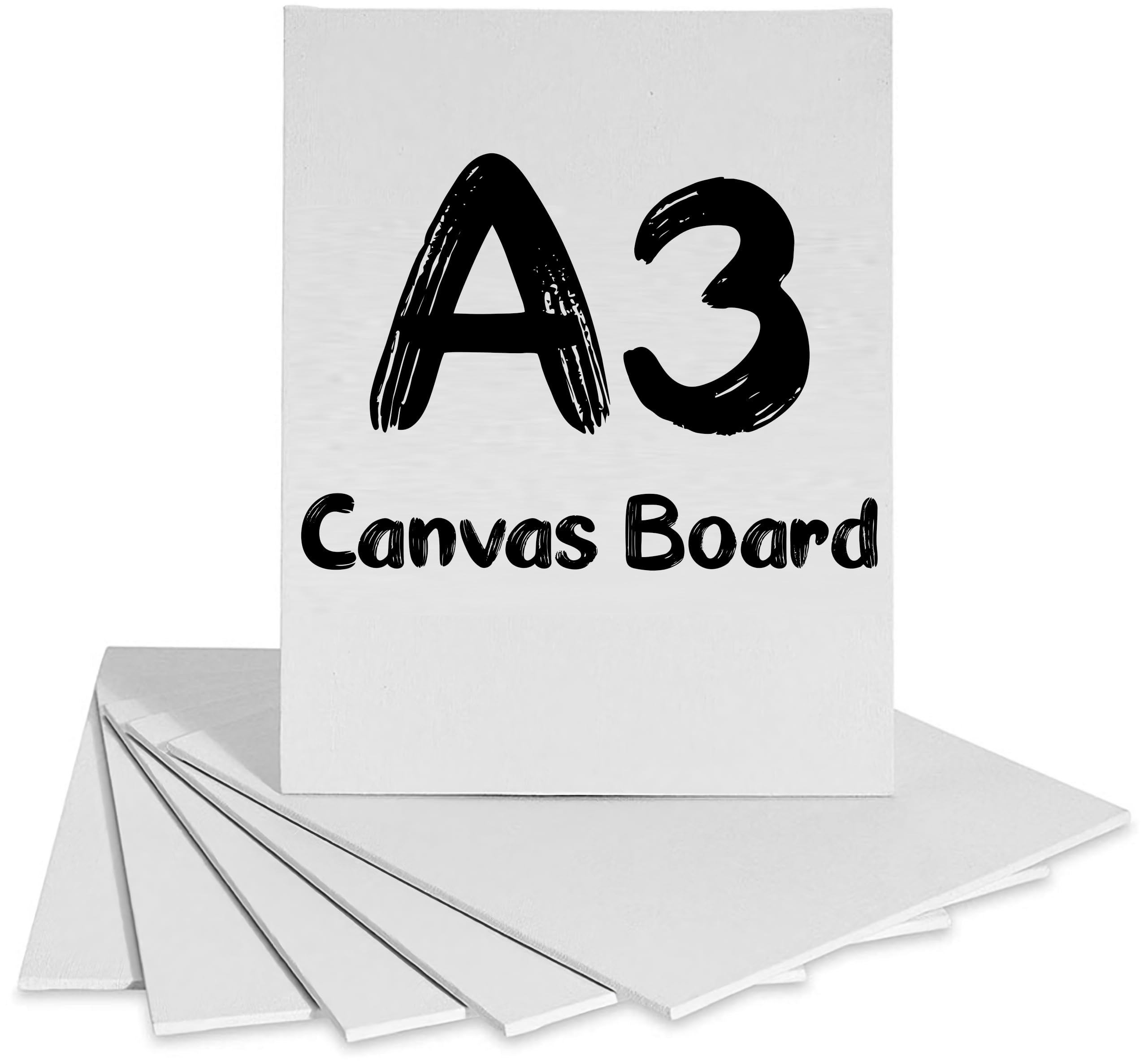 A3 Canvas Board Panel – Blank Artist Painting Board – Cotton Duck Canvas Triple Gesso Primed on 3mm Pulp Board – Flat Panel for Acrylic Painting & Oil Painting – Single A3 Canvas Panel