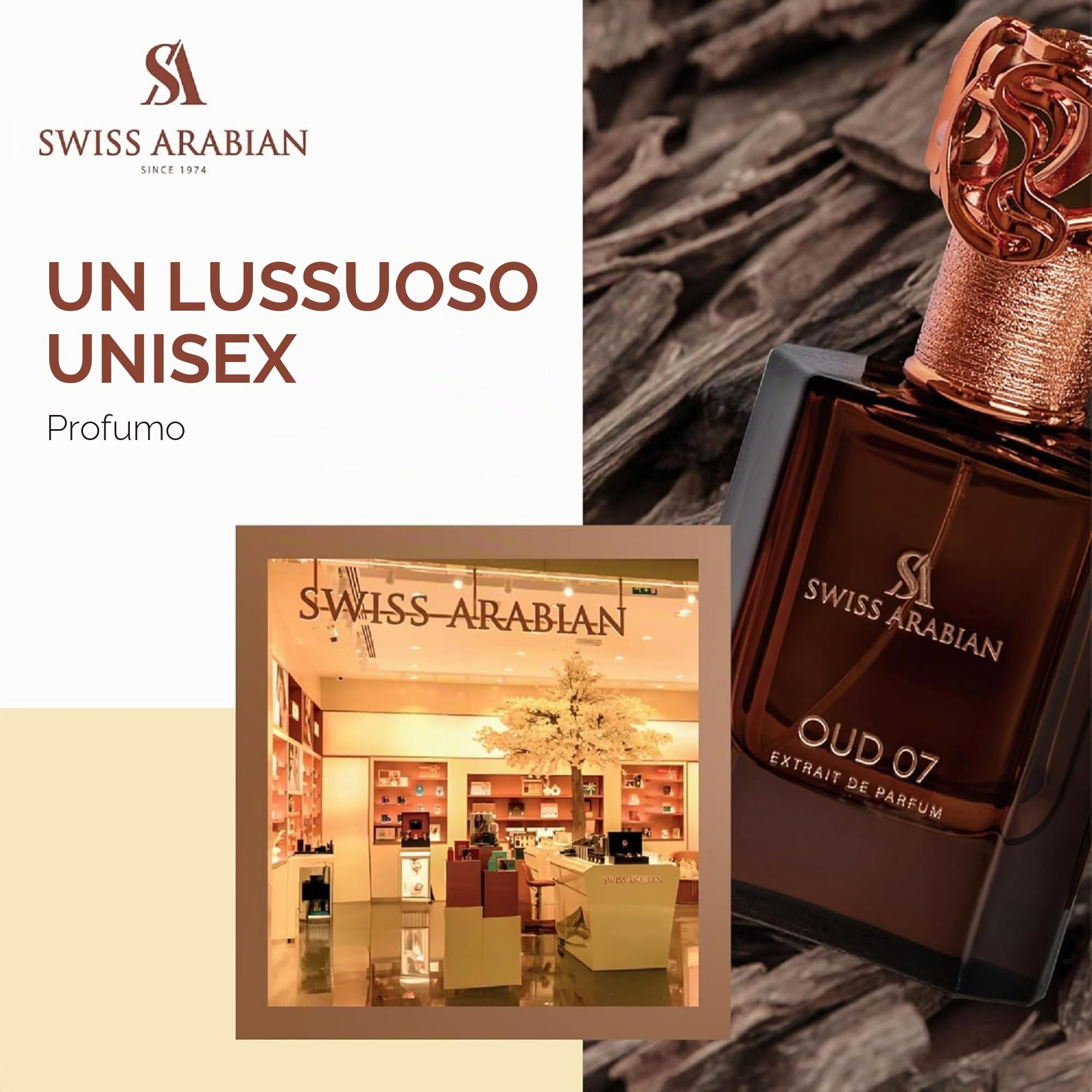 SWISS ARABIAN Oud 07 – Prodotti di lusso di Dubai – Eau de Parfum duraturo e addirittura seducente – Un profumo di alta qualità – Il lussuoso profumo dell'Arabia –