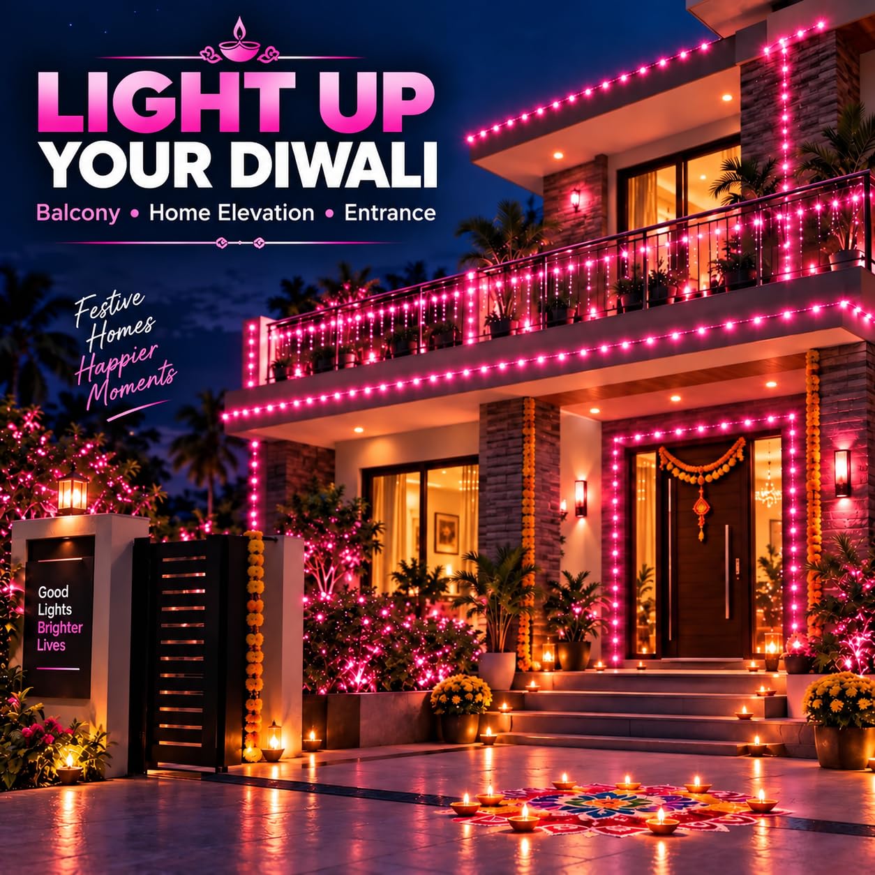 Pink LED String Lights - 20M Glow for Home & Events -5