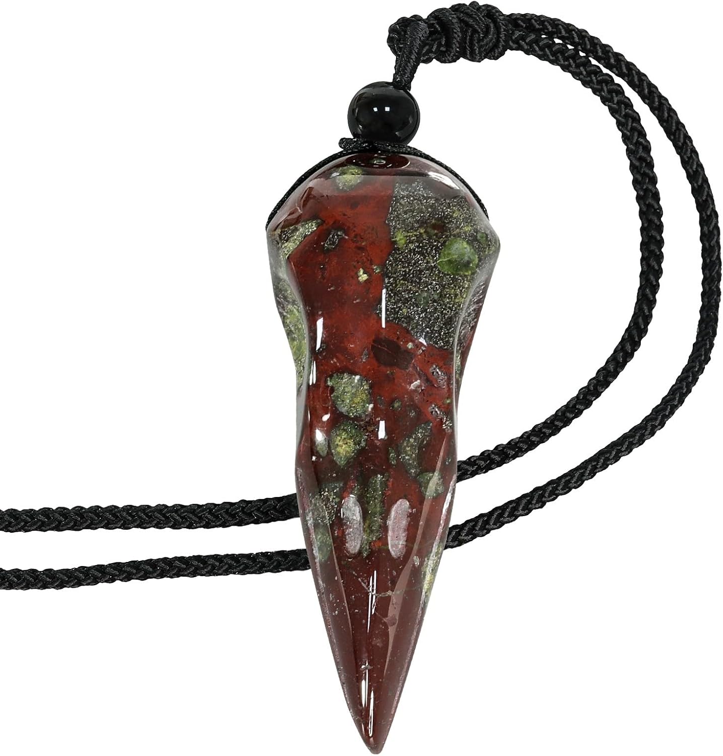 Nupuyai Handcraved Crow Skull Crystal Necklace for Women Men Polished Stone Raven Pendant Necklace Crystal Bird Amulet for Reiki Healing Mediation