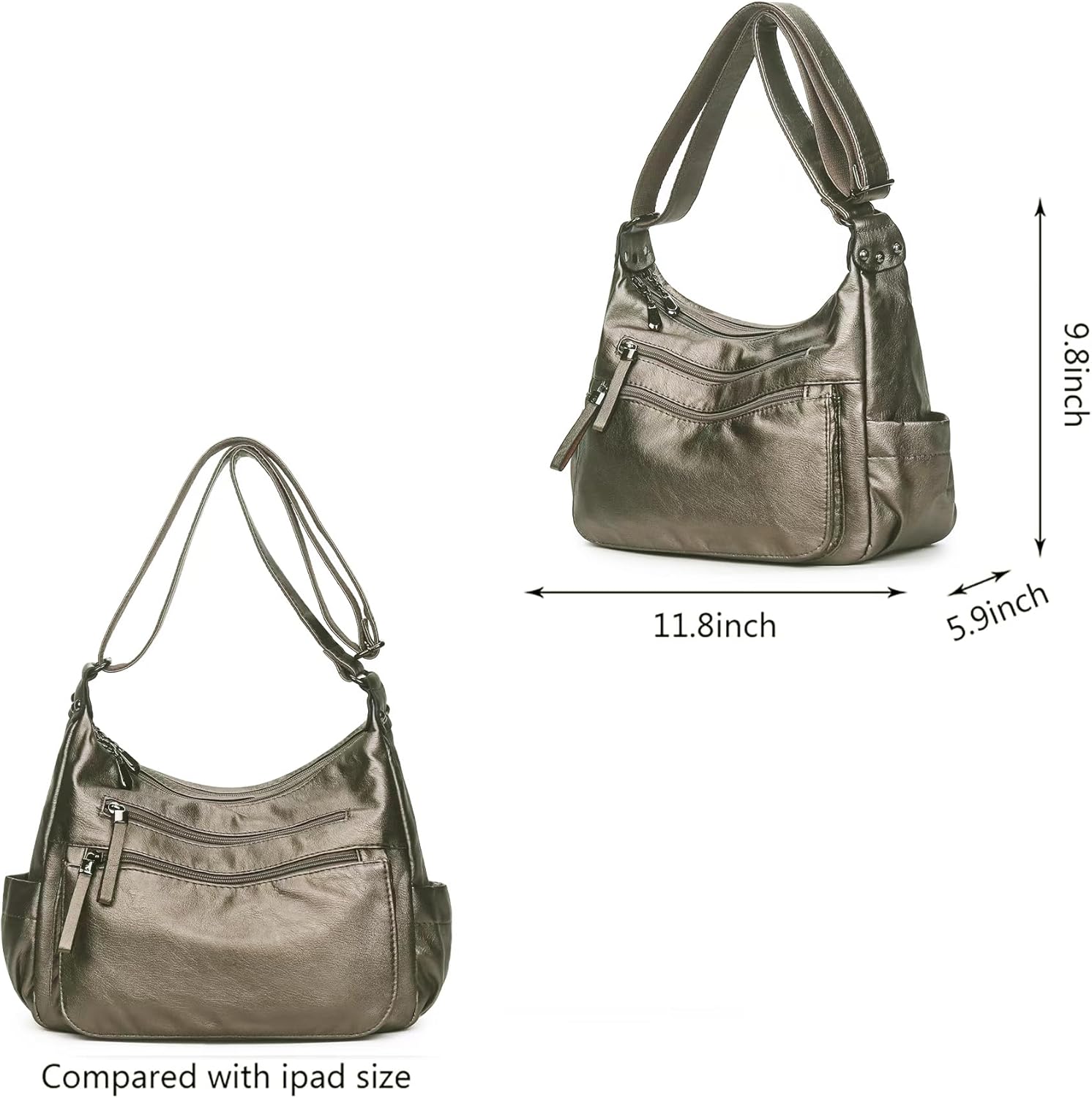 Artwell Fashion Crossbody Bag For Women Shoulder Bag Soft PU Leather Handbags Purses Multi Pocket Hobo Tote Bag - Image 6