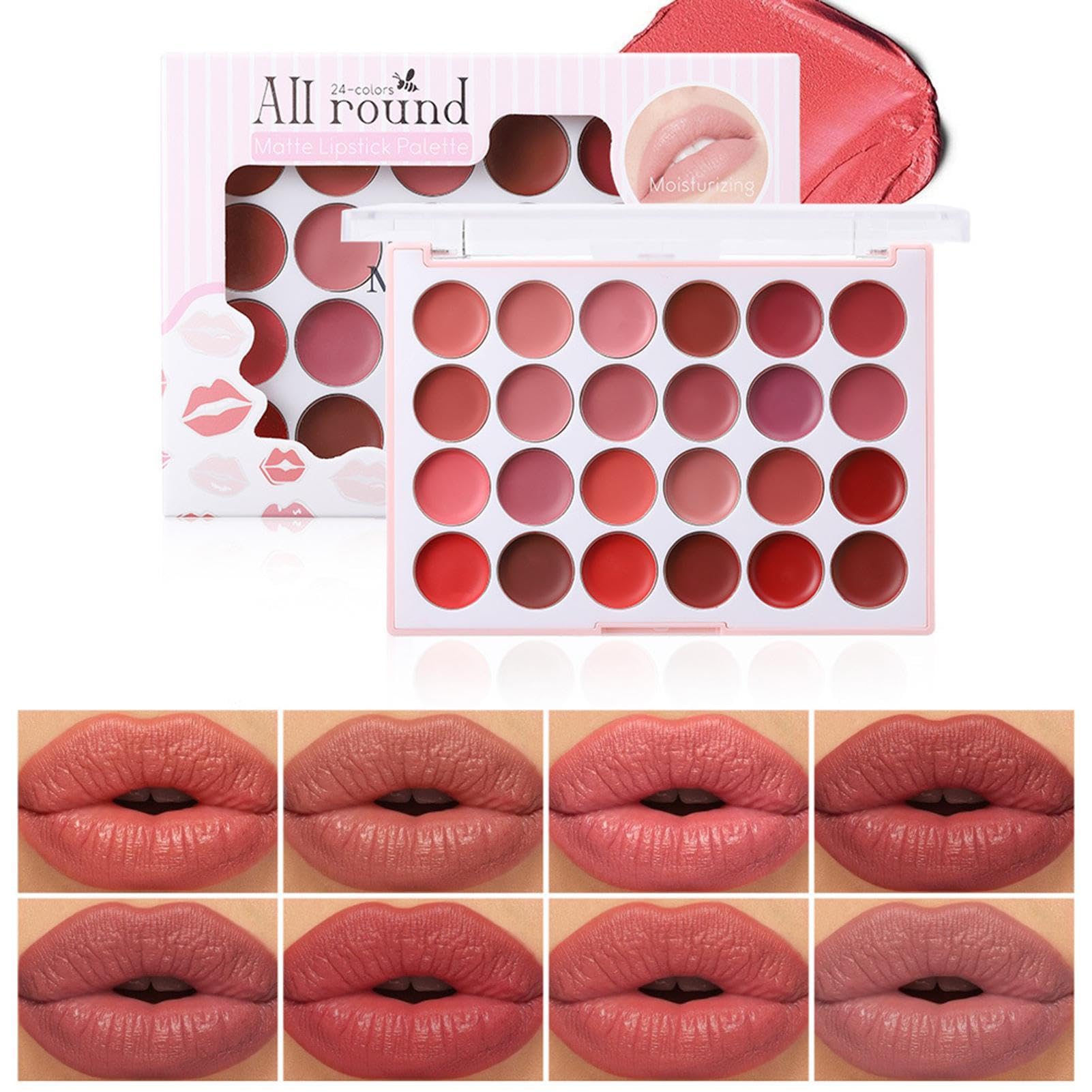 Amazon | 口紅パレット、口紅キット、保湿口紅プレート24色、ヌードと