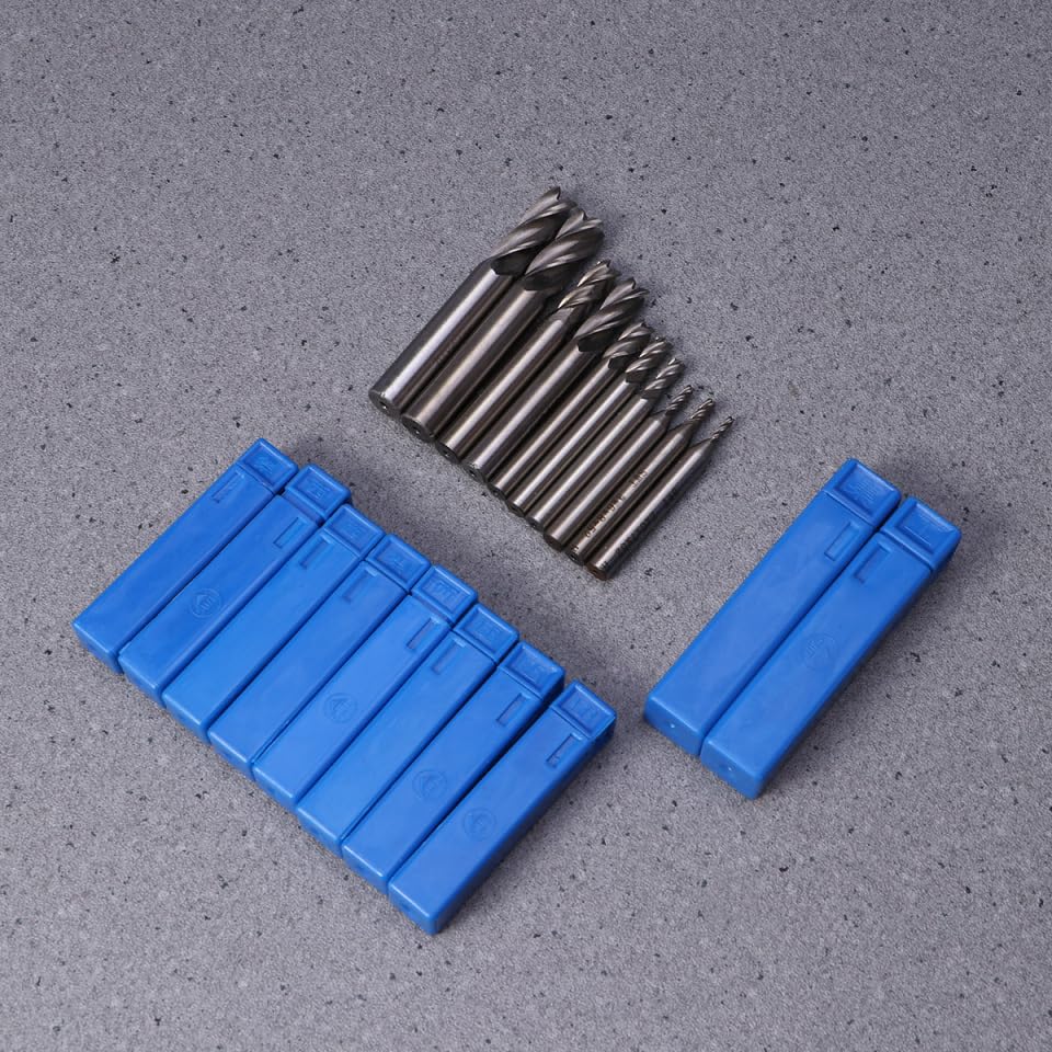 Jeu De 10 Fraises À Manche Droit En Acier Rapide 4 Flûtes Fraises À Bout Carré Pour Fraiseuse Coupe Haute Vitesse Diamètres 2-10 Mm Outils De Fraisage Cnc Pour Aluminium Bois Acier