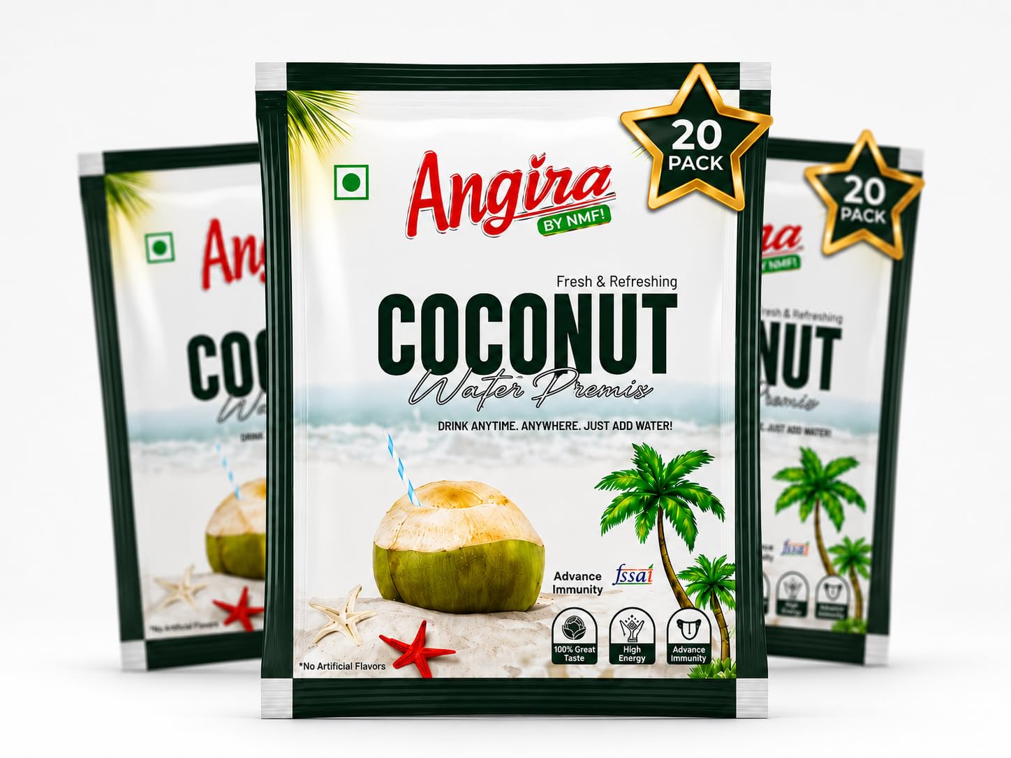 Angira Coconut Water Powder | Nariyal Pani Powder | Instant Coconut Drink Mix | Natural Electrolyte Hydration | Summer Energy Drink-image-2