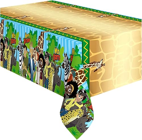 Treasures Gifted Suministros para fiesta de cumpleaños de Wild Kratts con licencia oficial, paquete de 3, mantel Wild Kratts de 54 x 108 pulgadas,