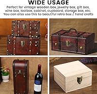 Vista 7 de SDTC Tech Paquete de 2 pestillos de palanca estilo bronce retro – Cerrojo de pico de pato de metal antiguo con agujero para candado para joyero