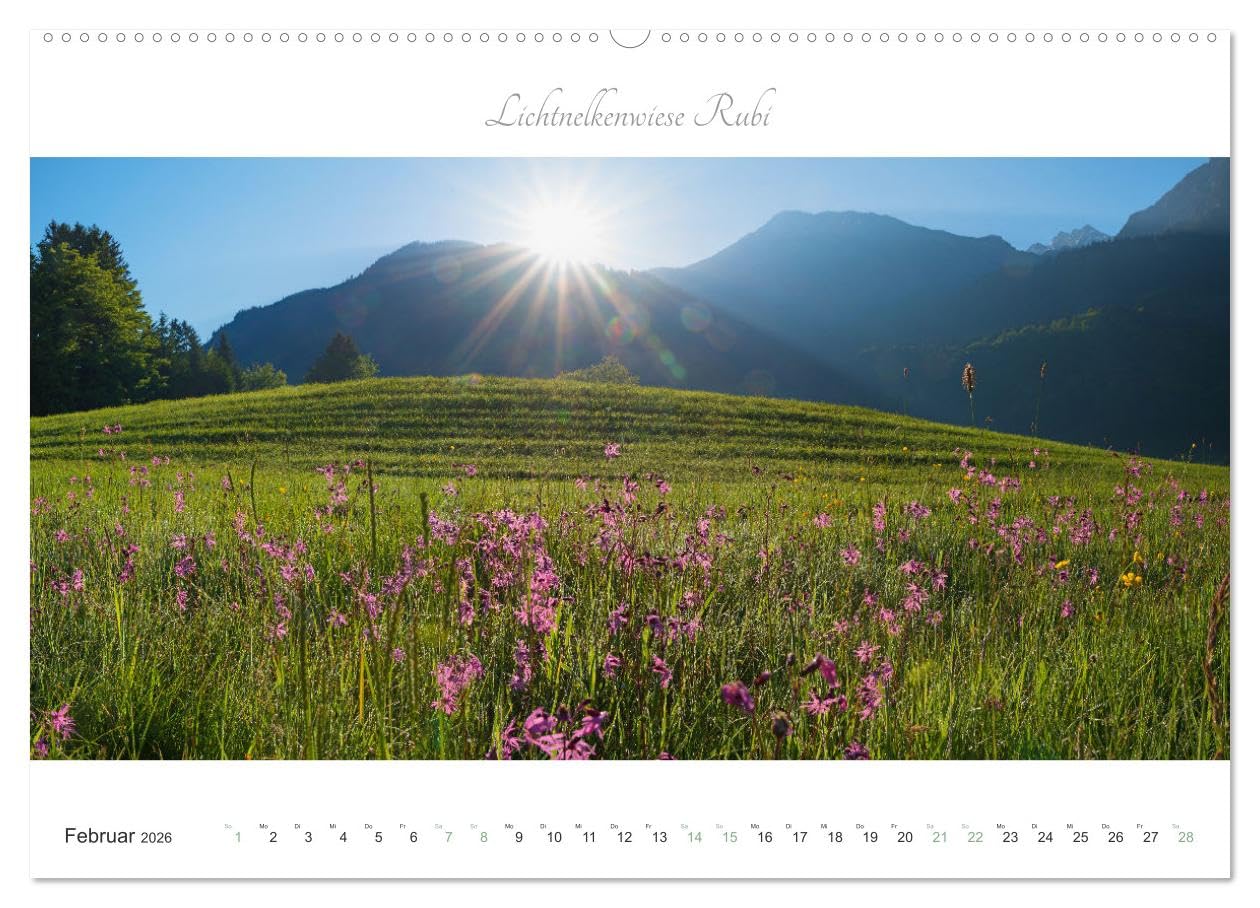 Wanderlust Oberstdorf (hochwertiger Premium Wandkalender 2026 DIN A2 quer), Kunstdruck in Hochglanz: Ausflugsziele in Allgäuer Landschafts-Idylle (CALVENDO Natur)