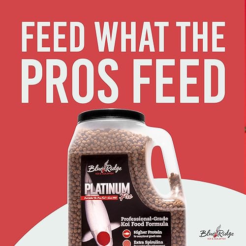 Vista 3 de Blue Ridge Koi Fish Food 4.5lb - Koi Food 3/16 pulgadas Platinum Pro Formula Goldfish Food, alimento de pescado premium para estanques, estanques