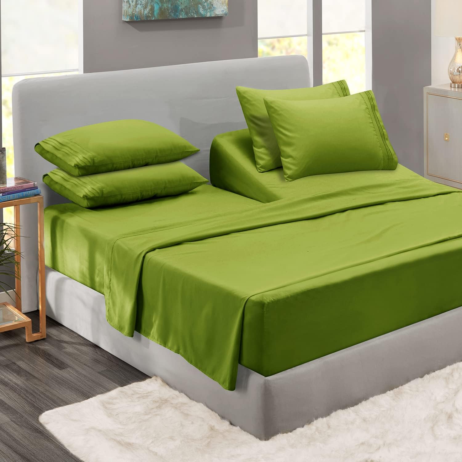 Clara Clark Flex Top King Sheets, 6 Piece Set Hotel