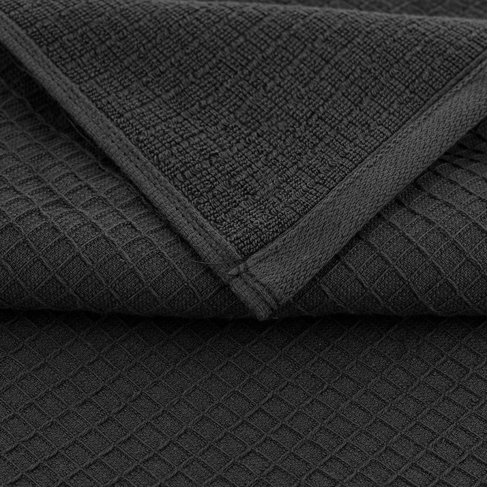 Casa Copenhagen Waffle 4-teiliges Geschenkset XL Designer Handtüchern aus 100% ägyptischer Baumwolle- Tannegrau, 70x140 cm, 4Badetücher für Badezimmer (perfekte Geschenkset für Damen & Herren)