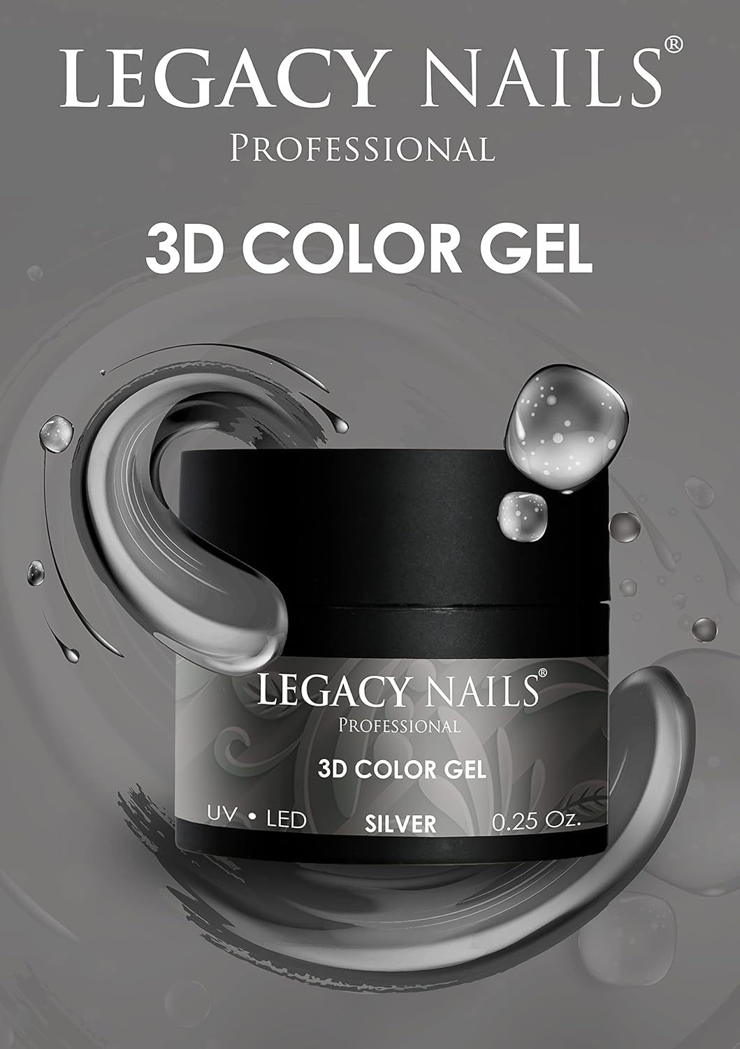 Legacy Nails Professional 3D Color Gel Soak Off 6 Colors Full Coverage Set For Painting Decoration Sculpture Nail Art Kit (Pink, Red, Yellow, Silver, Purple, White)