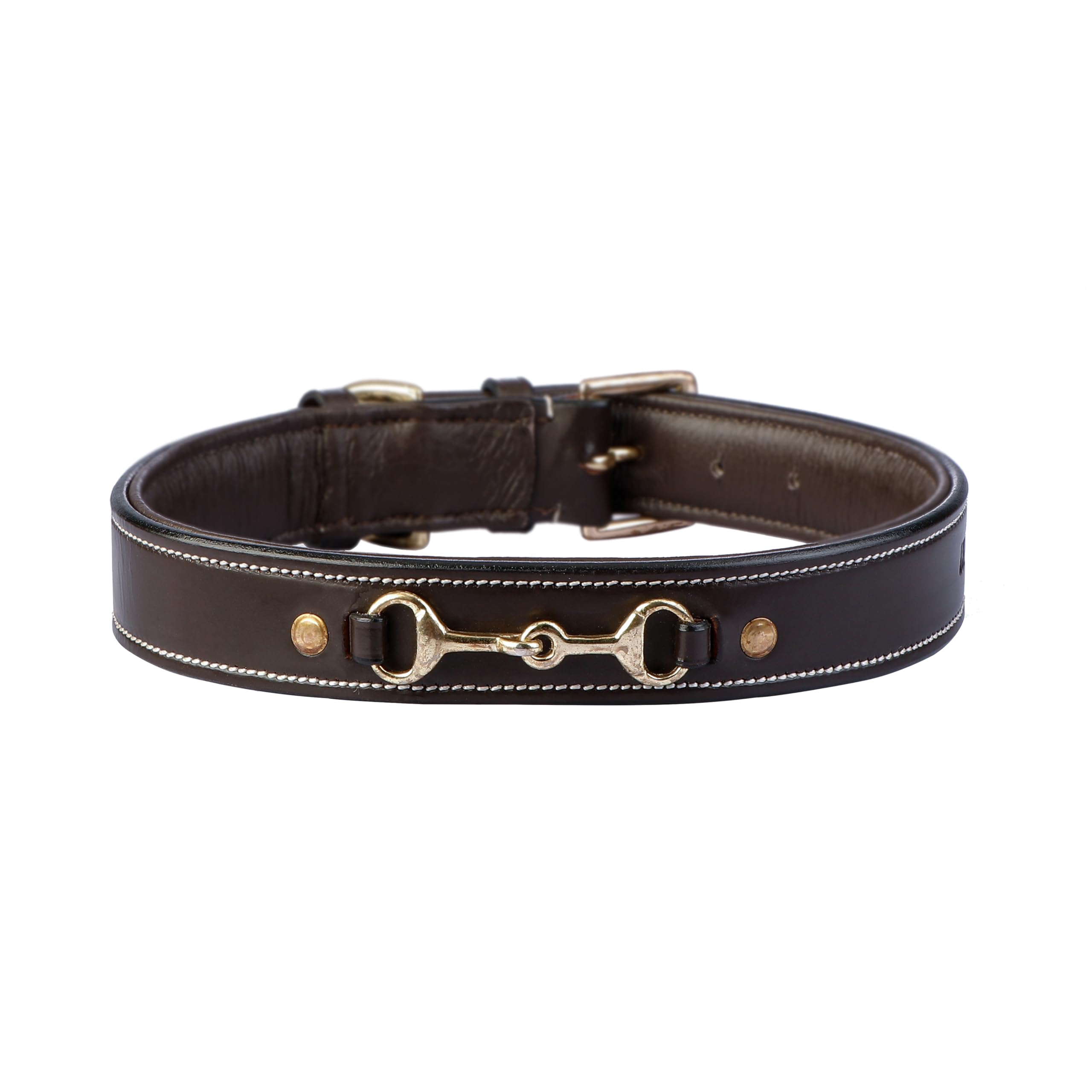 Comrade Saddlery Leather Dog Collar with Brass Fittings for Small, Medium, and Large Dogs - Vibrant Polish and Padding for Ultimate Comfort (24 INCHES, Havana with Black Padding) (B0CWPMWY5W) Amazon Price History, Amazon Price Tracker
