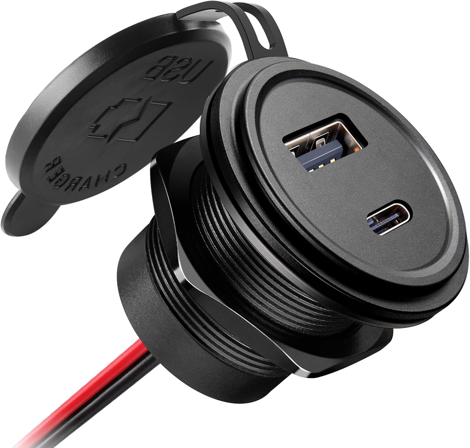 acegoo Gniazdo USB 12 V 48 W gniazdo USB 30 W PD3.0 i 18 W QC3.0 całkowicie aluminiowa wodoodporna ładowarka szybkie ładowanie do kampera łodzi autobusu ciężarówki ATV golfa 1 opakowanie