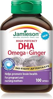 Jamieson High Potency DHA Omega + Ginger, 100 softgels