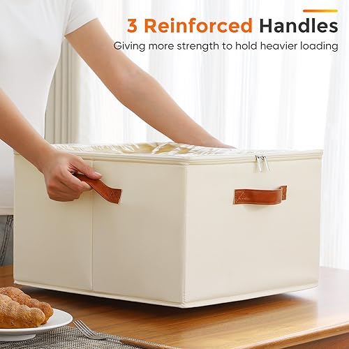 Miniatura 4 de Caja de almacenamiento para copas de vino con divisores, paquete de 2 recipientes de almacenamiento de cristalería, estuches de almacenamiento con