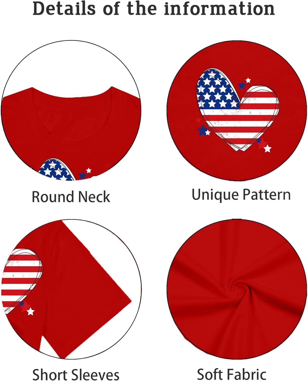 Oversize American Flag Shirts Women 4th of July Gift T Shirt Patriotic Heart Short Sleeve Tops - Image 4