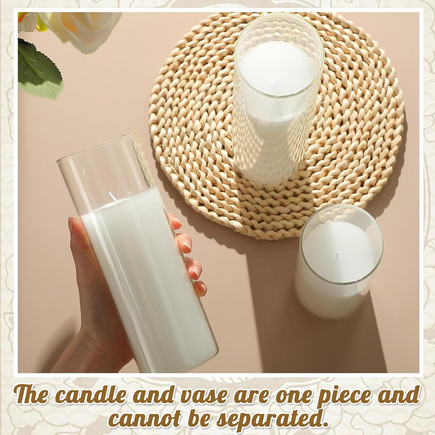 Shihanee 36 Pcs Candle Holders for Pillar Candles Glass,Clear,White