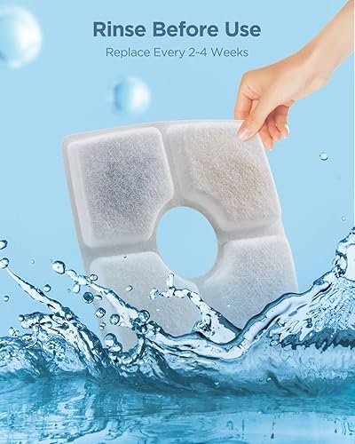 Miniatura 3 de Ciays - Juego de filtros de fuente de agua para gatos 3 filtros de repuesto para todos los dispensadores de agua de perros cuadrados automáticos de