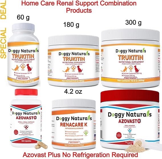 Trukitin Chitosin Based Phosphate Binder for Cats & Dogs All Natural Human Grade Ingredients for Renal Support Supplement with Calcium Carbonate Oral Powder (Made in U.S.A)
