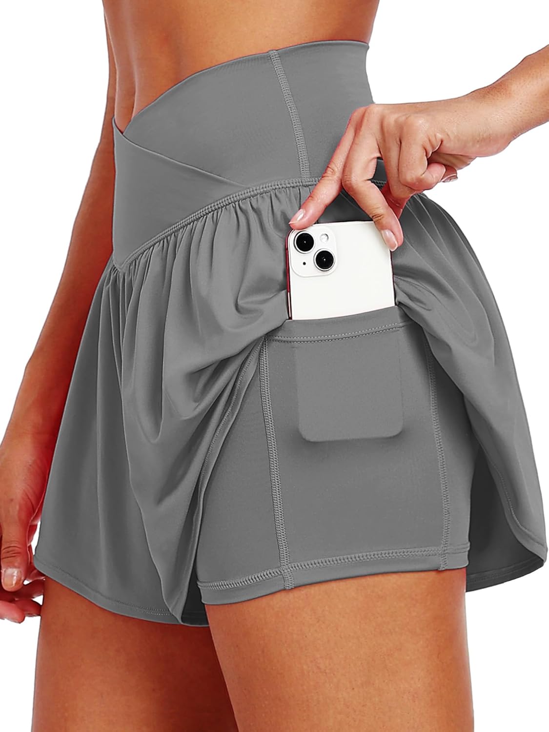 CADMUS Pack of 3 Athletic Shorts for Women 2 in 1 Flowy Butterfly Tennis Shorts