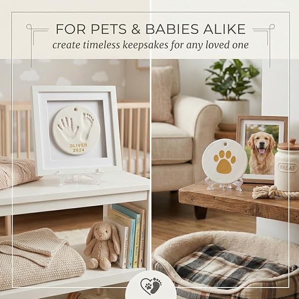 Kit Impronta Cane e Gatto, 2 pezzi, Set Impronte Bimbi, Bambino Hand Foot Inkpad Argilla Morbida, Kit Impronte Neonato, Ideale per Regalo di Battesimo, Timbro per Zampa Cane non Tossici Sicuri - 5