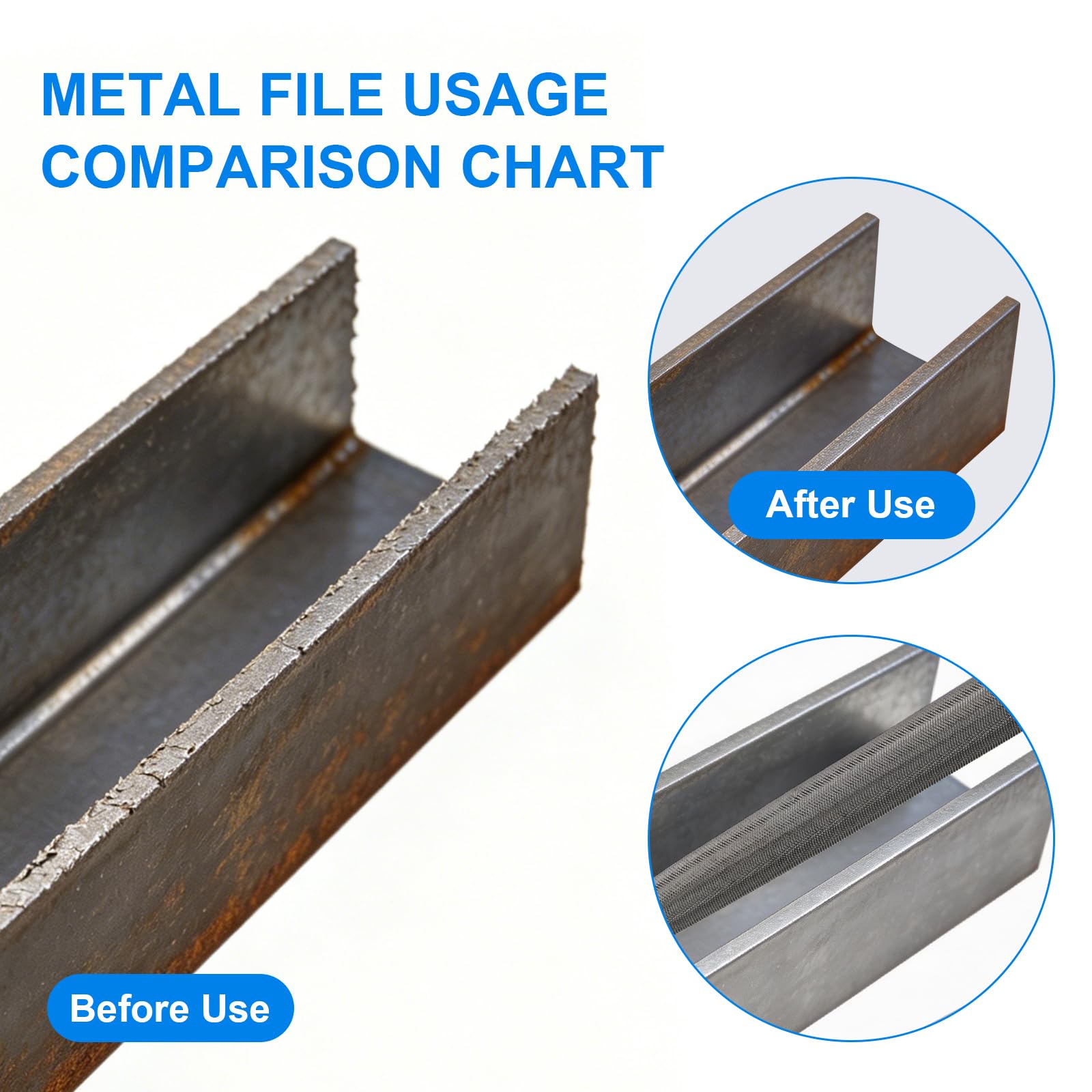 QIHATR 3-Piece Metal File Set - 8 Inch -6 QIHATR 3-Piece Metal File Set - 8 Inch -6