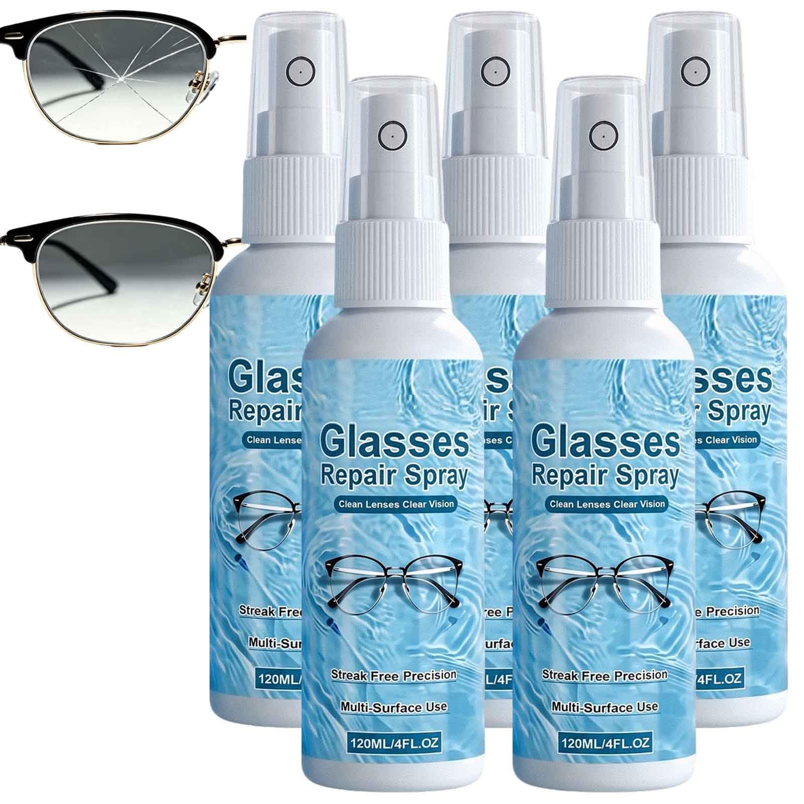 Limpiador de arañazos de lentes para gafas, 120 ml, spray de limpieza de lentes transparente, spray de reparación de arañazos de lentes, spray de reparación portátil para eliminar arañazos, spray de