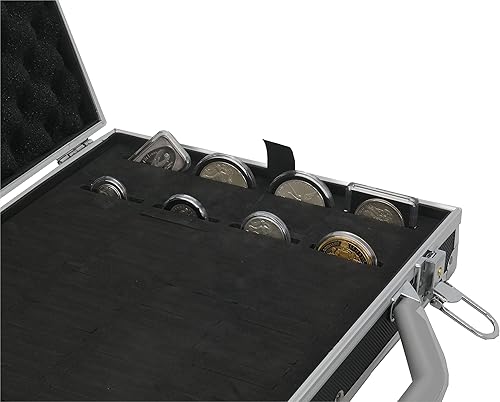 Miniatura 4 de Elite - Caja universal de viaje y almacenamiento de aluminio negro, 100 cápsulas o 2 soportes para monedas