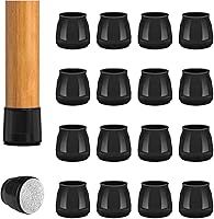 Vista 26 de BAIPOK 36 piezas de protectores cuadrados para patas de silla, protectores de patas de silla de silicona para suelos de madera dura, almohadillas