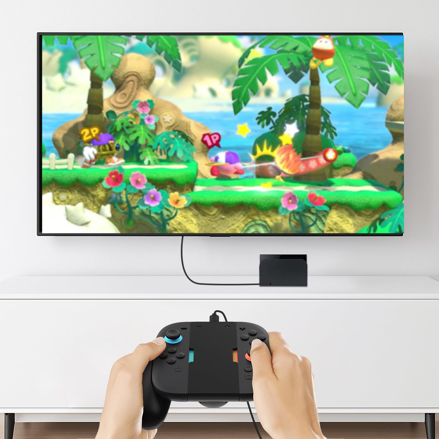 Tolesum Aufladehalterung für Switch 2,Ladegriff mit Ständer für Joy Con 2,Magnetischer Ladestation Controller Griff für NS Switch Joycon 2 Zubehör