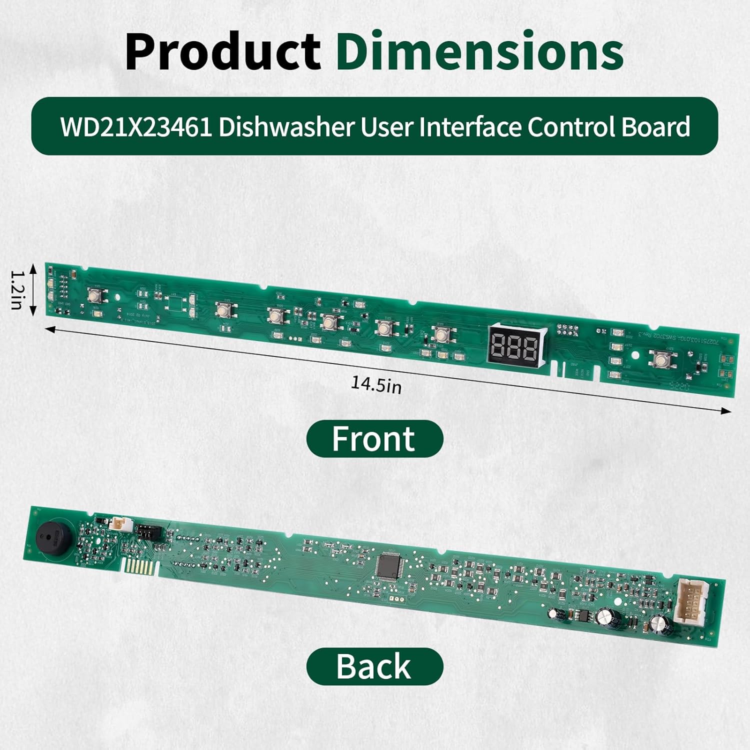 WD21X23461 Dishwasher User Interface Control Board Compatible with GE DDT and GDT Series Dishwasher Replace WD21X31910 WD21X10503 AP7204355