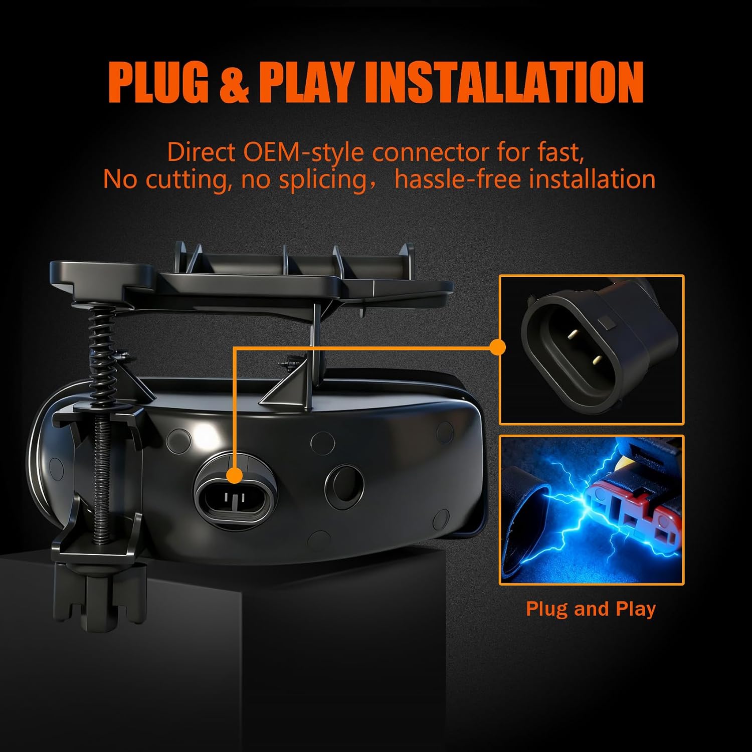 Professional Fog Light Assembly, Clear Waterproof Front Driving Lamps Kit Compatible with 1999-2002 Chevy Silverado 1500 2500/2001-2002 Silverado 1500HD 2500HD 3500/2000-2006 Tahoe Suburban 1500 2500