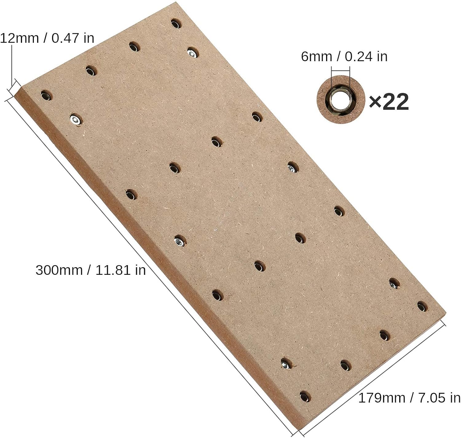 Genmitsu CNC MDF Spoilboard for 3018 CNC Routers, 30 x 18 x 1.2cm (11-4/5''x 7''x 1/2'') + 4PCS T-Track Mini Hold Down Clamp Kit