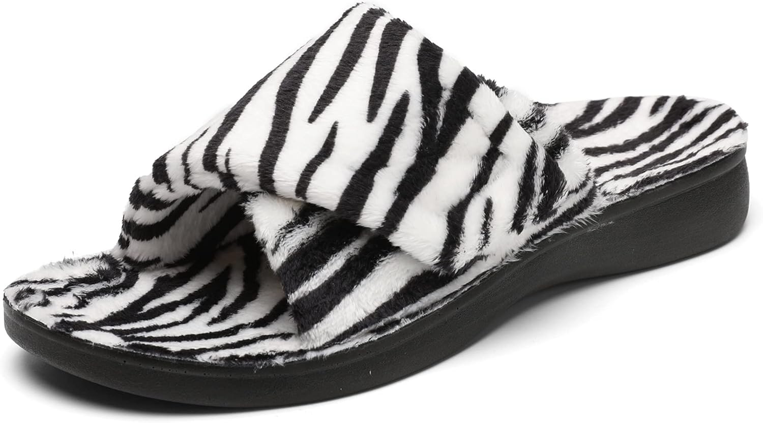 SOLLBEAM Women's Plantar Fasciitis Fuzzy House Orthopedic Adjustable Slippers With Arch Support Orthotic Heel Cup Sandals For Ladies - Image 3