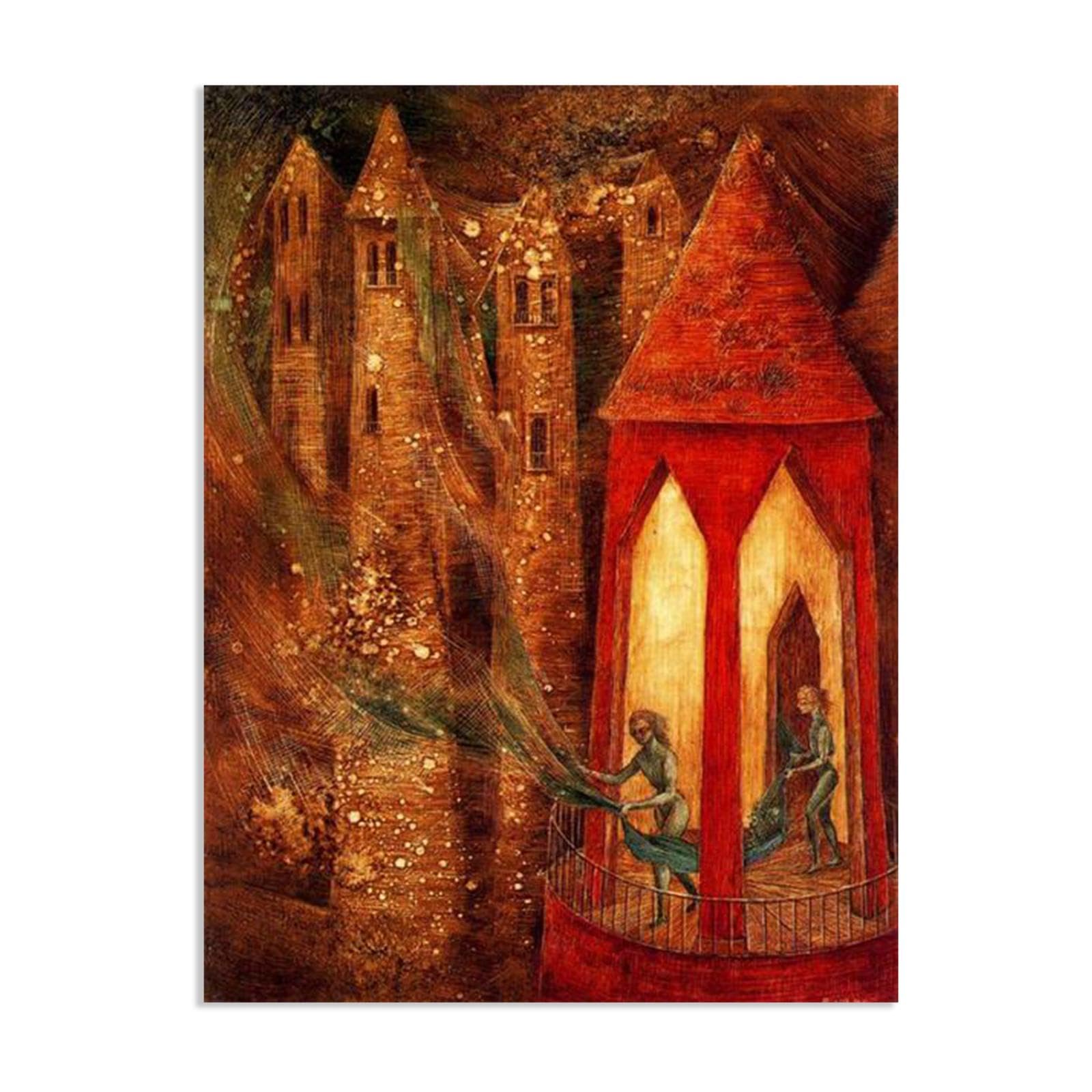 MYCGGDGH Remedios Varo Canvas Wall Art Reproductions of Famous Paintings The task Remedios Varo Wall Decor for Living Room Bedroom Home Decor90x70cm(36x28in) Frameless