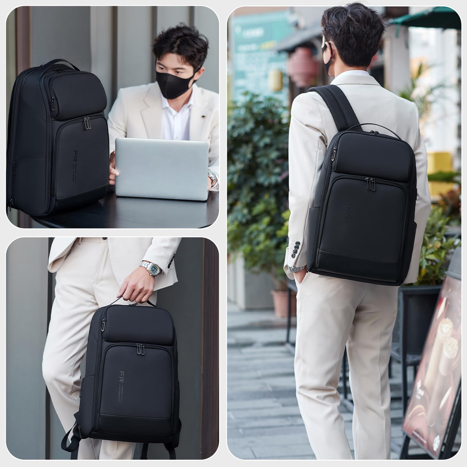 FENRUIEN Laptop Rucksack Erweiterbarer 17 Zoll, 26-35L Business & Reise-Backpack mit USB & Laptopfach, für Herren, Damen, Mädchen, Teenager
