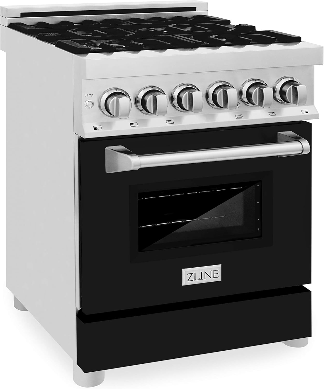 ZLINE 24" 2.8 cu. ft. Dual Fuel Range with Gas Stove and Electric Oven with Color Options (RA-BLM-24) (Black Matte)