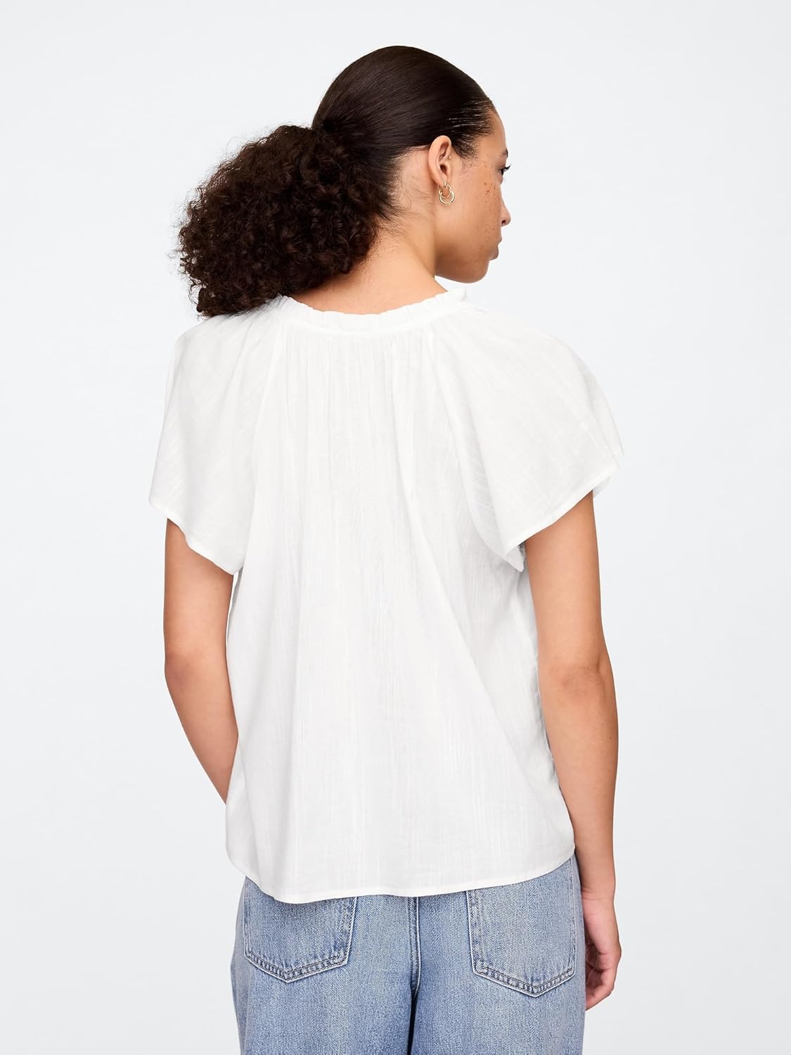 Gap Womens Short Sleeve Split Neck Top - Image 2