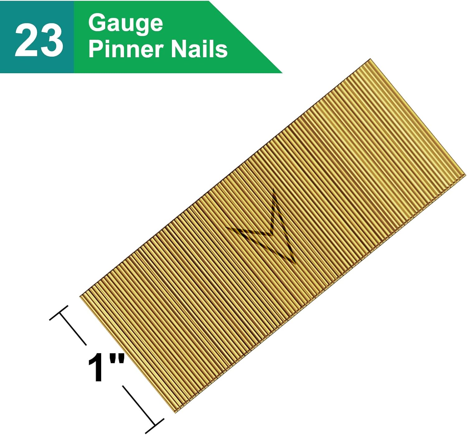 23 Gauge Pin Nails Headless Pinner Nails 1 Inch, 10000-Pack | for 23 GA Pneumatic & Electric Pinners or Pin Nailer or Pin Nail Gun, Great for Fine Woodworking & Trim Jobs