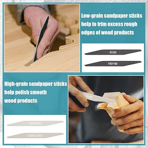 Miniatura 94 de Honoson 20 unidades de palos de lijado para modelos de plástico, palos de pulido surtidos de metal y madera, accesorios para modelos, manualidades